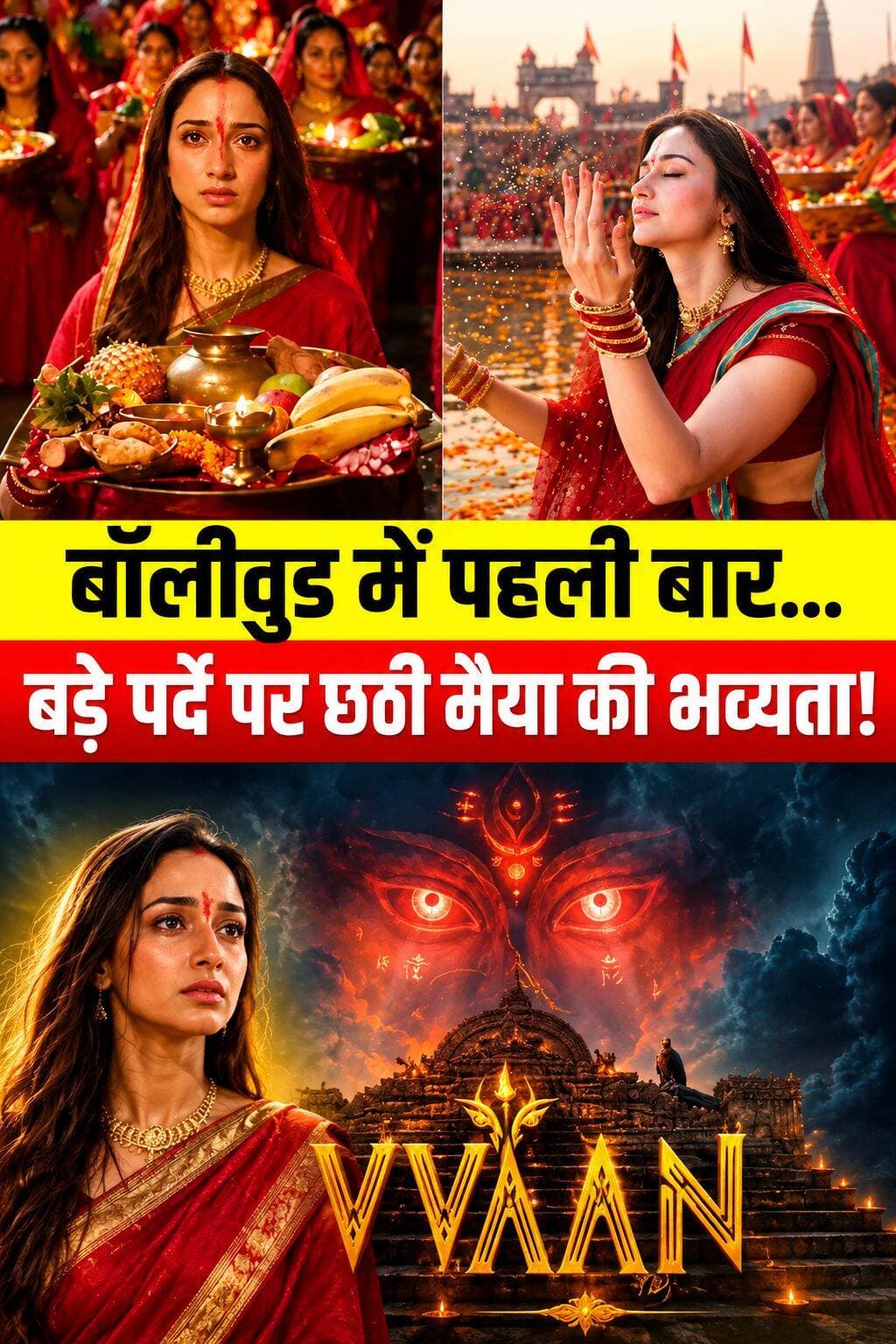 बड़े पर्दे पर पहली बार दिखेगी छठी मैया की भव्यता: 'द वन' में दिखा तमन्ना भाटिया का पारंपरिक अवतार
बॉलीवुड में इतिहास रचने जा रही है आगामी सुपरनैचुरल थ्रिलर फिल्म 'द वन: फोर्स ऑफ द फॉरेस्ट'। हिंदी सिनेमा के इतिहास में यह पहली बार है जब बिहार और पूर्वांचल के महापर्व छठ पूजा को इतने विशाल और भव्य स्तर पर पर्दे पर उतारा जा रहा है।
हाल ही में रिलीज़ हुए टीज़र में एक्ट्रेस तमन्ना भाटिया पारंपरिक लाल साड़ी और नारंगी सिंदूर लगाए, घाट पर छठी मैया और सूर्य देव को अर्घ्य देते हुए नज़र आ रही हैं। लेकिन नहाय-खाय और अर्घ्य के इस पवित्र दृश्य के बीच एक रोंगटे खड़े कर देने वाला खौफनाक रहस्य भी छिपा है!
फिल्म से जुड़ी कुछ बड़ी बातें:
* कहानी का केंद्र: फिल्म की कहानी पटना के पास स्थित ऐतिहासिक 'वन देवी मंदिर' और वहां के जंगलों में छिपे गहरे राज के इर्द-गिर्द घूमती है।
* मुख्य कलाकार: सिद्धार्थ मल्होत्रा और तमन्ना भाटिया।
* बिहारी कनेक्शन: फिल्म के निर्देशक दीपक कुमार मिश्रा और अरुणाभ कुमार खुद बिहार से हैं। अपनी माटी से जुड़े होने के कारण ही उन्होंने वहां की लोककथाओं और संस्कृति को पूरी प्रामाणिकता के साथ फिल्म में पिरोया है।
यह फिल्म सिर्फ एक थ्रिलर नहीं है, बल्कि हमारी संस्कृति और पौराणिक मान्यताओं का एक शानदार चित्रण भी होने वाली है। फिल्म 25 सितंबर 2026 को सिनेमाघरों में रिलीज़ होगी।
क्या आपने इस फिल्म का टीज़र देखा? बॉलीवुड द्वारा हमारे महापर्व को इस तरह बड़े पर्दे पर दिखाने के फैसले पर आपकी क्या राय है? कमेंट्स में जरूर बताएं! 👇
<nis:link nis:type=tag nis:id=chhathpuja nis:value=ChhathPuja nis:enabled=true nis:link/> <nis:link nis:type=tag nis:id=thevanmovie nis:value=TheVanMovie nis:enabled=true nis:link/> <nis:link nis:type=tag nis:id=tamannaahbhatia nis:value=TamannaahBhatia nis:enabled=true nis:link/> <nis:link nis:type=tag nis:id=sidharthmalhotra nis:value=SidharthMalhotra nis:enabled=true nis:link/> <nis:link nis:type=tag nis:id=biharculture nis:value=BiharCulture nis:enabled=true nis:link/>