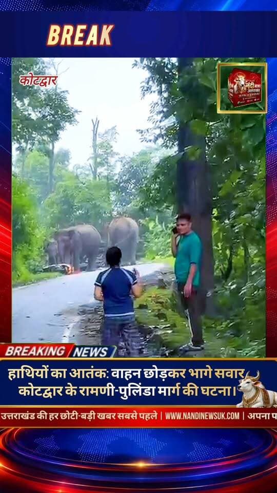 कोटद्वार क्षेत्र से एक बेहद डराने वाली खबर सामने आई है, जहां वन्यजीवों का आतंक थमने का नाम नहीं ले रहा है। रामणी-पुलिंडा मोटरमार्ग पर हाथियों के एक झुंड ने जमकर तांडव मचाया और राहगीरों पर हमला कर दिया। इस अचानक हुए हमले से सड़क पर चल रहे बाइक और स्कूटी सवारों में अफरा-तफरी मच गई।प्रत्यक्षदर्शियों के अनुसार, तीन हाथियों के एक आक्रामक झुंड ने अचानक मुख्य मार्ग पर आकर वाहनों को निशाना बनाना शुरू कर दिया।
हमले की भयावहता को देखते हुए दुपहिया वाहन चालकों ने सूझबूझ दिखाई और अपने वाहनों को मौके पर ही छोड़कर भाग खड़े हुए, जिससे उनकी जान बाल-बाल बची। हालांकि, गुस्साए हाथियों ने सड़क पर छूटे वाहनों को बुरी तरह क्षतिग्रस्त कर दिया। इस घटना के बाद से स्थानीय निवासियों और राहगीरों में भारी दहशत का माहौल है। लोगों ने वन विभाग से इस क्षेत्र में गश्त बढ़ाने और सुरक्षा के पुख्ता इंतजाम करने की मांग की है।"उत्तराखंड की हर बड़ी खबर सबसे पहले पाने के लिए Nandi News Uttarakhand को Follow करें।"
#Uttarakhand #Dehradun #NandiNews #BreakingNews #UttarakhandNews #Haridwar #viralvideo #Kotdwar #Forest #Animals