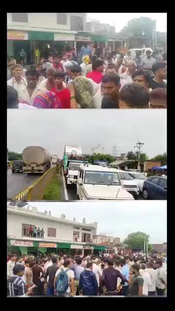 आगरा-ग्वालियर हाईवे पर ट्रक ने बाइक सवार महिला को रौंदा, मौत के बाद ग्रामीणों ने लगाया जाम