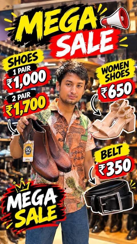 🔥 MEGA SHOE SALE IS HERE! 👟💥
👞 Shoes – 1 Pair @ ₹1,000
👞 2 Pairs – Only ₹1,700
👠 Women’s Shoes – ₹650
🧳 Belts – ₹350
Don’t miss these crazy deals! 🛍️🔥
Visit now & grab your favourites before they’re gone!
#MegaSale #ShoeSale #Shoes #FootwearSale #MensShoes WomensShoes BestDeals Shopping SaleAlert DehradunShopping