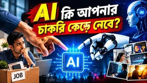 AI দ্রুত বদলে দিচ্ছে আমাদের কাজের জগৎ। কনটেন্ট লেখা, ডিজাইন, কাস্টমার সার্ভিস থেকে সফটওয়্যার ডেভেলপমেন্ট—প্রায় সব ক্ষেত্রেই বাড়ছে Artificial Intelligence-এর ব্যবহার।
কিন্তু AI কি সত্যিই মানুষের চাকরি কেড়ে নেবে? নাকি তৈরি করবে আরও নতুন কাজের সুযোগ? ভবিষ্যতের Job Market-এ টিকে থাকতে কোন স্কিলগুলো সবচেয়ে গুরুত্বপূর্ণ হতে পারে?
এই ভিডিওতে জানুন AI এবং ভবিষ্যতের চাকরি নিয়ে গুরুত্বপূর্ণ কিছু তথ্য ও সম্ভাবনা।
আপনার কী মনে হয়—AI চাকরি কেড়ে নেবে, নাকি নতুন সুযোগ তৈরি করবে? কমেন্টে জানান।
#AI #ArtificialIntelligence #FutureOfJobs #JobMarket #AICareer #FutureJobs #Technology #TechNews #AIJobs #CareerTips #চাকরি #চাকরিরখবর #ClickNbit #BanglaNews