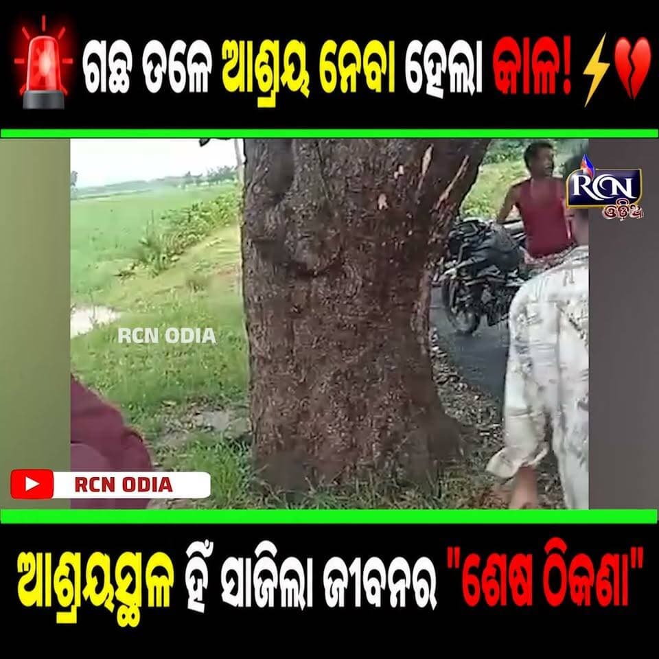 🚨 ଗଛ ତଳେ ଆଶ୍ରୟ ନେବା ହେଲା କାଳ! ⚡💔
ବର୍ଷାରୁ ବଞ୍ଚିବା ପାଇଁ ଆମ୍ବ ଗଛ ତଳେ ନେଇଥିଲେ ଆଶ୍ରୟ…
କିନ୍ତୁ କିଏ ଜାଣିଥିଲା, ସେହି ଆଶ୍ରୟସ୍ଥଳ ହିଁ ତାଙ୍କ ଜୀବନର ଶେଷ ଠିକଣା ହୋଇଯିବ! 😢
ବଜ୍ରାଘାତରେ ଯୁବକଙ୍କ ଅକାଳ ମୃତ୍ୟୁ। ପରିବାରରେ ଶୋକର ଛାୟା। 💔
⚠️ ସତର୍କ ରୁହନ୍ତୁ — ବଜ୍ରପାତ ସମୟରେ କେବେବି ଗଛ ତଳେ ଆଶ୍ରୟ ନିଅନ୍ତୁ ନାହିଁ।
ଆପଣଙ୍କ ଗୋଟିଏ ସେୟାର୍ ହୁଏତ ଅନ୍ୟ ଜଣଙ୍କ ଜୀବନ ବଞ୍ଚାଇପାରେ। 🙏
#ବଜ୍ରାଘାତ #ଓଡ଼ିଶାଖବର #ବାଲେଶ୍ୱର #ଦୁଃଖଦଘଟଣା #LightningStrike #OdishaNews #StaySafe #rcnodia #rcnodianews #rcnupdates