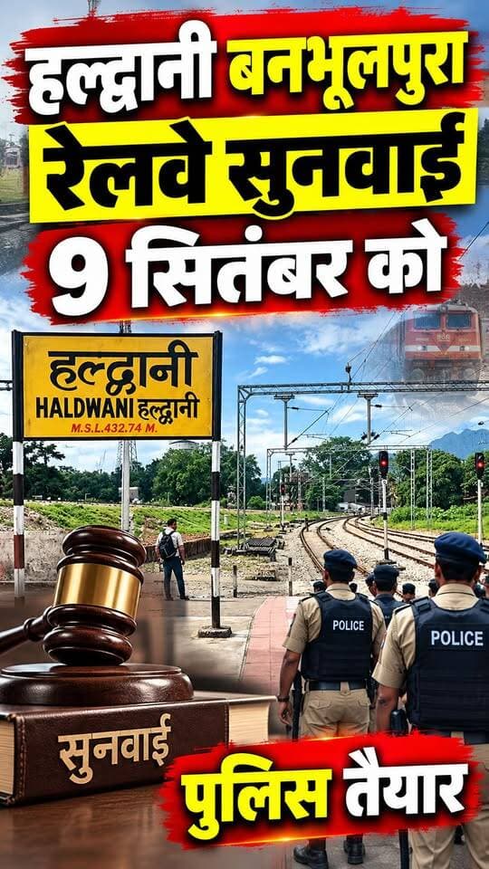 #हल्द्वानी #बनभूलपुरा रेलवे सुनवाई 9 सितंबर को पुलिस फोर्स तैयार।।