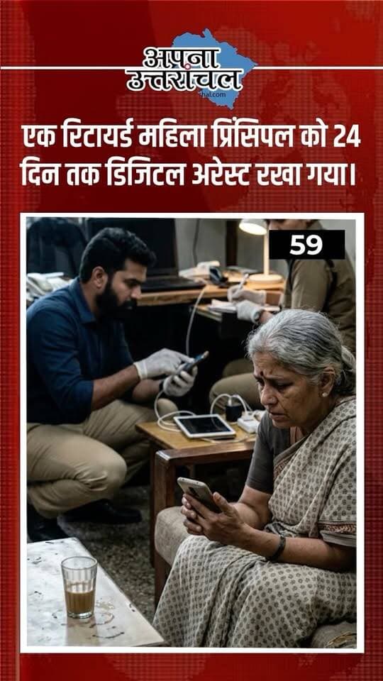 उत्तराखंड में आज की 4 बड़ी खबरें 🚨 जानिए देहरादून, हरिद्वार, चमोली और चंपावत से सामने आई अहम घटनाओं की पूरी जानकारी।
🔴 देहरादून में रिटायर्ड महिला प्रिंसिपल से 73 लाख रुपये की साइबर ठगी और 24 दिन तक डिजिटल अरेस्ट का मामला सामने आया।
🔴 हरिद्वार में कार-स्कूटी की टक्कर में दो किशोरों की दर्दनाक मौत।
🔴 चमोली के रामणी गांव में युवक-युवती की मौत से मचा हड़कंप।
🔴 चंपावत में पहाड़ी से गिरा विशाल बोल्डर कार पर गिरा, एक की मौत और चार घायल।
आपको इन चारों में सबसे ज्यादा चौंकाने वाली खबर कौन-सी लगी? 👇
कमेंट में अपना नाम और शहर जरूर बताएं।
ऐसी ही उत्तराखंड की ताजा खबरें, Uttarakhand News, Haldwani News, Dehradun News, Haridwar News और Breaking News सबसे पहले पाने के लिए अपना उत्तरांचल को Follow करें। 🔔
#UttarakhandNews #Uttarakhand #UttarakhandBreakingNews #ApnaUttaranchal #DehradunNews