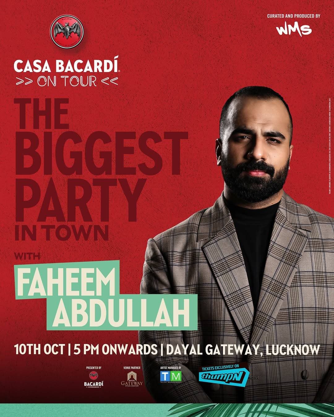 The biggest party in town is landing in Lucknow first! ЁЯФе
Casa Bacard├н On Tour is bringing Faheem Abdullah to your city on 10th October! тнРя╕П
A night of music, stories and moments you wonтАЩt forget.
Tickets out now! Get yours exclusively on @get.thumpn ЁЯОЯя╕П
FollowTheBeat, BetterWithABeat, BiggestPartyInTown, DoWhatMovesYou, Indie Music, Indie Scene, Concert, Events, Music Events India, Music Festival India
<nis:link nis:type=tag nis:id=casabacardi nis:value=casabacardi nis:enabled=true nis:link/> <nis:link nis:type=tag nis:id=concert nis:value=concert nis:enabled=true nis:link/> <nis:link nis:type=tag nis:id=faheemabdullah nis:value=faheemabdullah nis:enabled=true nis:link/> <nis:link nis:type=tag nis:id=lucknow nis:value=lucknow nis:enabled=true nis:link/> <nis:link nis:type=tag nis:id=photoofday nis:value=photoofday nis:enabled=true nis:link/>