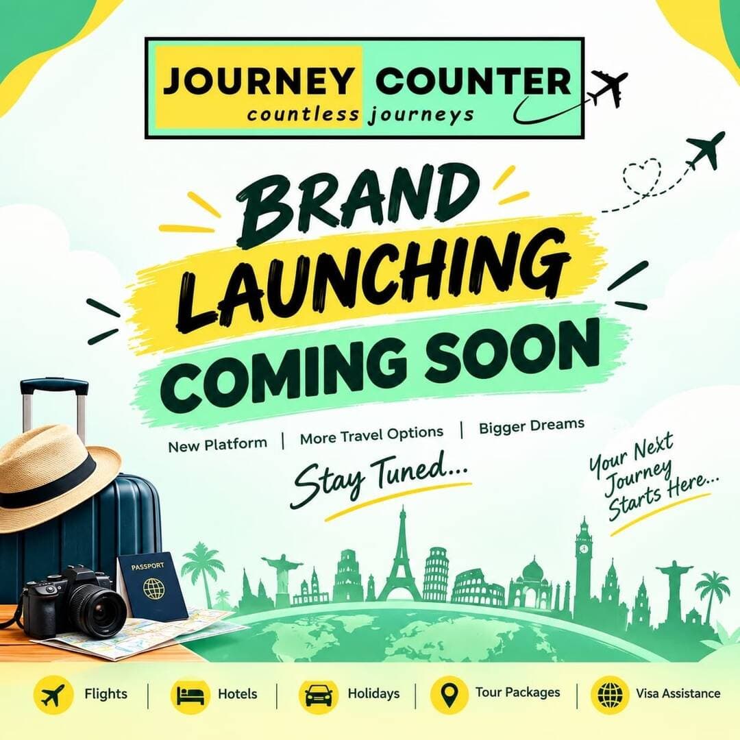 ✈️ Countless Journeys. One New Beginning. 🌍
Something exciting is on the way! Journey Counter is gearing up to bring you a new platform for better travel options, unforgettable holidays, and seamless travel assistance.
And as we build this journey, we’re growing our team too! 🚀
We’re looking for passionate minds to join us as SEO Experts & Digital Marketing Managers.
✨ Grow with us.
💡 Create with us.
📈 Make an impact with us.
Your next journey starts here.
📲 Apply Now | Call/WhatsApp: 8638134700