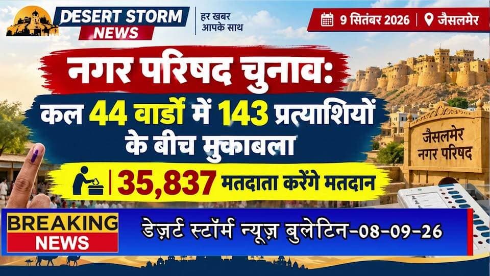 नगर परिषद चुनाव: कल 44 वार्डों में 143 प्रत्याशियों के बीच मुकाबला, 35,837 मतदाता करेंगे मतदान