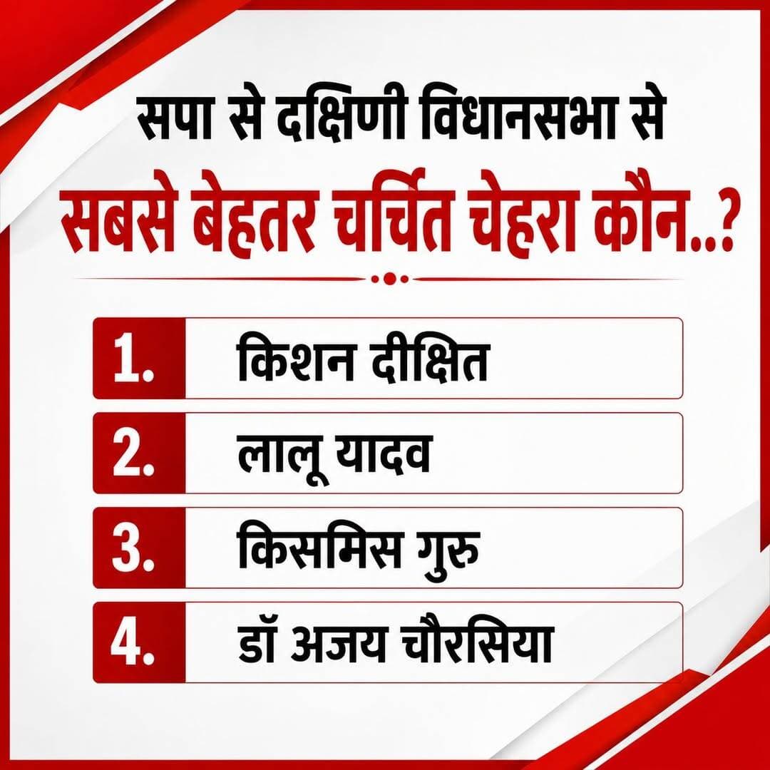 सपा में दक्षिणी विधानसभा से आपका सबसे पंसदीदा चेहरा कौन..? कमेंट करके अपनी राय जरूर दें..!