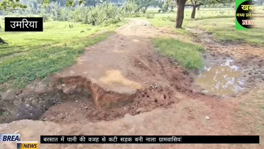 ग्राम धनवाही में सड़क बनी नाला,आवागमन अवरुद्ध