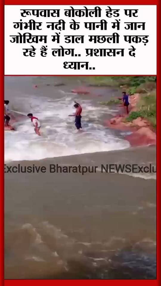 रूपवास बोकोली हेड पर गंभीर नदी के पानी में जान जोखिम में डाल मछली पकड़ रहे हैं लोग.. प्रशासन दे ध्यान..