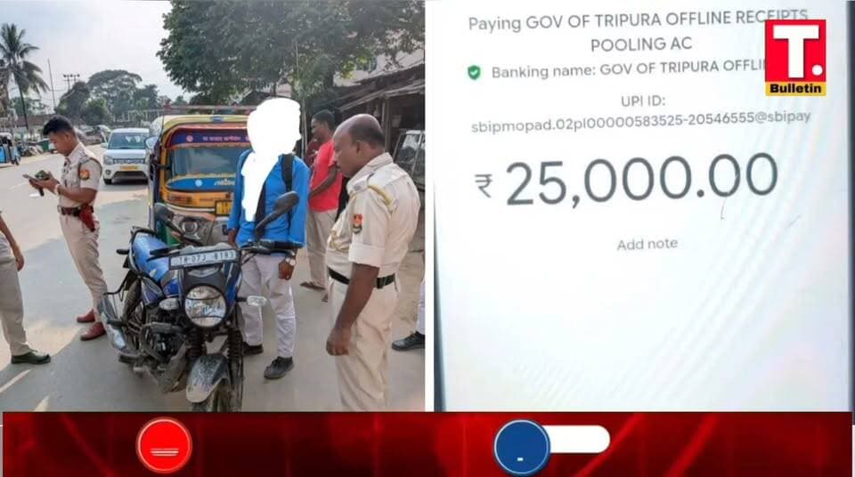 সোনামুড়ায় নাবালকের বাইক চালানো, অভিভাবককে ₹২৫,০০০ টাকা জরিমানা