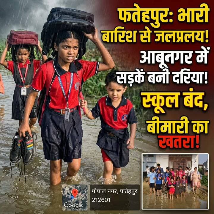 फतेहपुर में बारिश बनी आफत! आबूनगर की सड़कों पर जलभराव, स्कूली बच्चों से राहगीरों तक बढ़ी परेशानी
👇👇👇
फतेहपुर के आबूनगर में बारिश के बाद जलभराव से जनजीवन प्रभावित, गोपाल नगर और राधा वाटिका के आसपास घंटों पानी जमा रहने की शिकायत; स्कूली बच्चों, बुजुर्गों और राहगीरों को आवाजाही में परेशानी, स्थानीय लोगों ने नालियों की सफाई और स्थायी जल निकासी व्यवस्था की मांग उठाई
👇👇👇
#Fatehpur #FatehpurNews #AbuNagar #GopalNagar #RadhaVatika #Waterlogging #RainNews #FatehpurMunicipality #NagarPalika #PublicIssue #CivicIssues #DrainageProblem #UPNews #UttarPradesh #BreakingNews #LatestNews #NewsUpdate #HindiNews #RainAlert #Monsoon #PublicProblems #GroundReport #ViralNews #TrendingNews #NDNEWS #दैनिकनिष्पक्षधारा