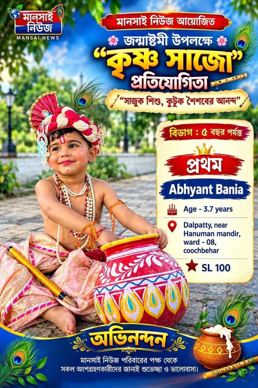 📍বিভাগ ৫ বছর পর্যন্ত ফলাফল
👉প্রথম
👉দ্বিতীয়
👉তৃতীয়