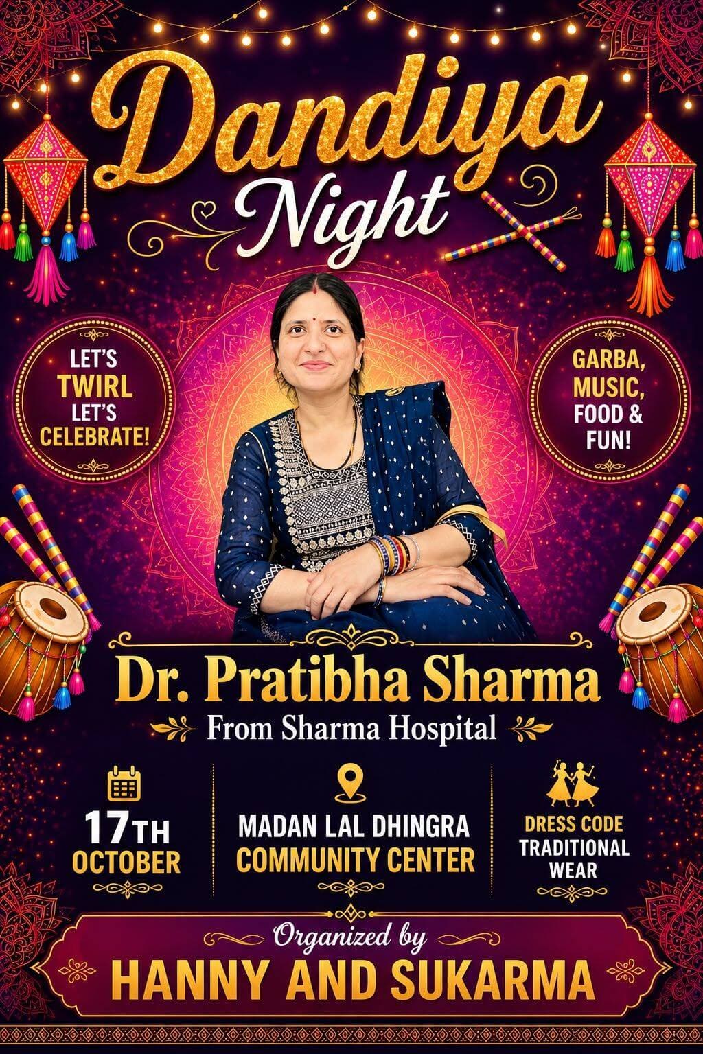 We welcome Dr. Pratibha Sharma as our Special Guest in Dandiya Night