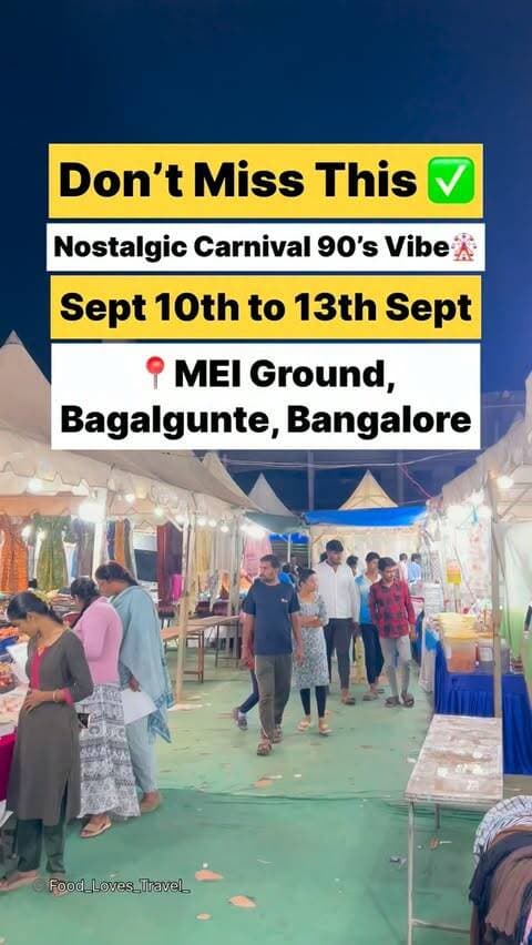 📍MEI Layout Ground, Bagalgunte, Bangalore
Sept 10th to 13th Sept
#bagalgunte #sapthagirinpsuniversity #tdasarahalli #nammabengaluru #placestovisitinbangalore