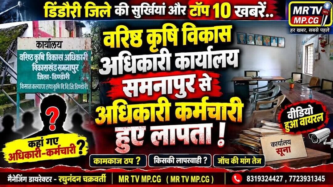 डिंडौरी जिले की सुर्खियां और टॉप 10 खबरें...