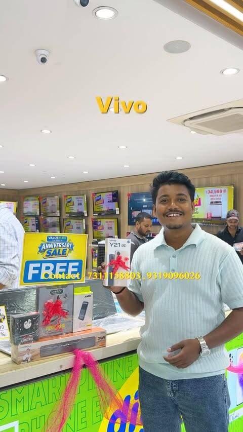 ER Mobile R **2 Warranty FREE!**
1 7Ie Brand Warranty + 1 Value Plus Warranty
=**33 2 Ha d Warranty!**
**OPPO, vivo sik Laptop 4R 79,690 đ Gifts FREE!**
Soundbar
Earbuds
Neckband
Power Bank
3t Ofers .
**·19,000 đ Mobile 4R → 78,000 al Safari Suitcase FREE!**
**$35,000 đo Mobile 4R → $11,000 al Washing Machine
FREE!**
→ **AC zrifay → {9,990 al Cooler FREE!**
- 3 EM| { **31,888month**
**76,000 ac Cashback**
**0% Interest-Free Finance**
**Same-Day Delivery & Installation**
**Value Plus Shivpur**
S 8/50-Kha-Ga, Ground Floor, Dohari, Shivpur, Opp. Axis Bank,
Varanasi, Uttar Pradesh - 221003
**Call/WhatsApp: 7311158803**
• **Value Plus Kanchanpur**
Aaraji No. 455/5, Kanchanpur Chitaipur, Varanasi, Uttar Pradesh
- 221005
**Call/WhatsApp: 9319096026**
**Shivpur ar Kanchanpur-se arcles al, 2ย 31531*
#explore #banaras #varanasi #anniversarysale #reels