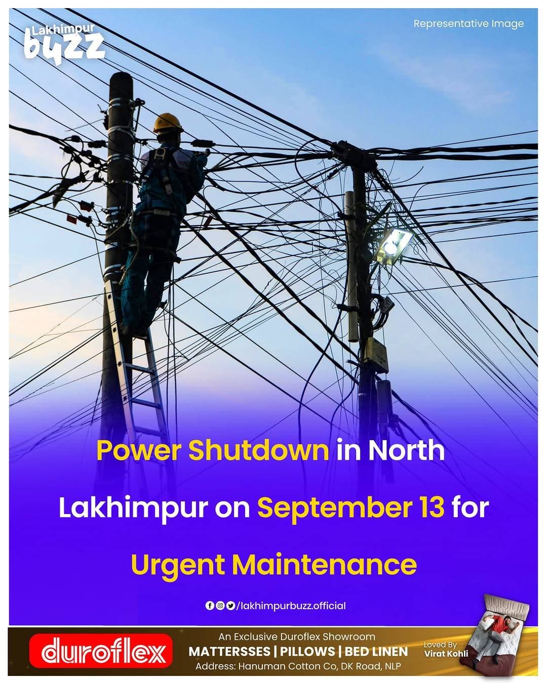 #News || Several areas under APDCL North Lakhimpur will experience a scheduled power shutdown on September 13, 2026, due to urgent repair and maintenance work at Nalkata GSS.
The power supply will remain disrupted from 5:30 AM to 7:30 AM.
The shutdown will affect the 33 kV Bihpuria, Silonibari, Buwalguri, Sukulibhoria and Medical feeders.
Under the Bihpuria feeder, Laluk and Harmoti DSS will be affected, while Silonibari and Bongalchuk DSS will also face an interruption.
APDCL stated that power supply will be restored as soon as the maintenance work is completed. Consumers have been requested to take note of the scheduled interruption and cooperate during the maintenance work.
.
.
.
.
.
#lakhimpurbuzz