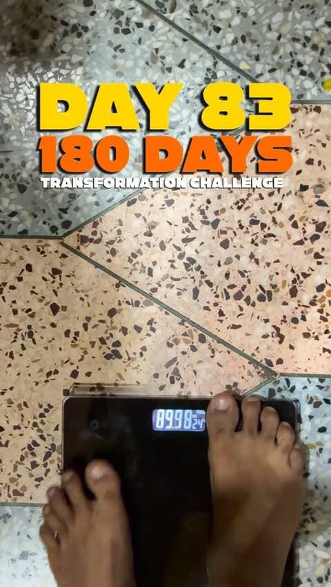 Day 83/180 ✅
Aaj ka body weight: 92.100 KGs
180 Days Transformation Challenge
97 days more to go.
Fat to Fit continues. 🔥