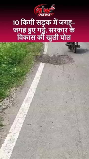 10 किमी सड़क में जगह-जगह हुए गड्ढे, सरकार के विकास की खुली पोल #alwarnews #shorts #trending