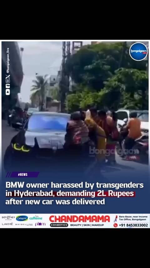 BMW owner harassed by transgenders in Hyderabad, demanding 2 lakh rupees after new car was delivered