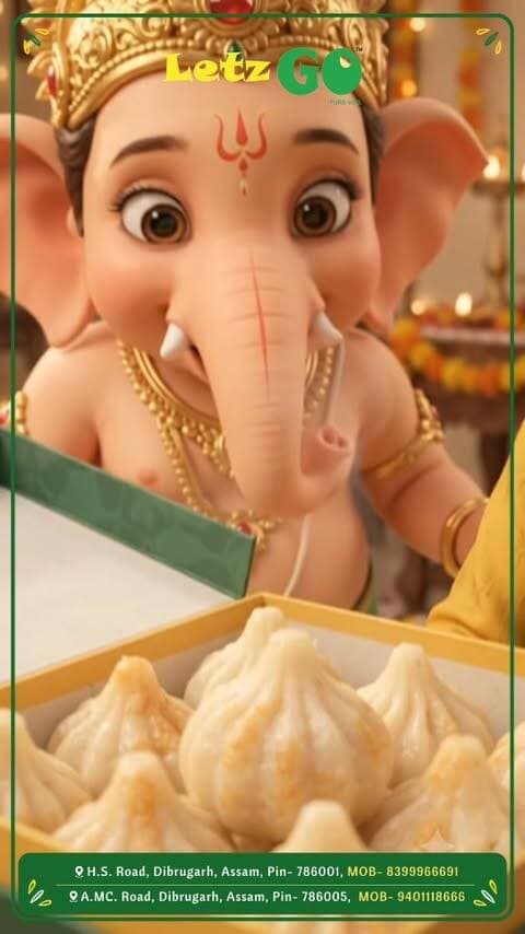 One bite of bliss, straight from Bappa’s favourite box!
😍🙏
#ganeshchaturthi #modak #letzgo