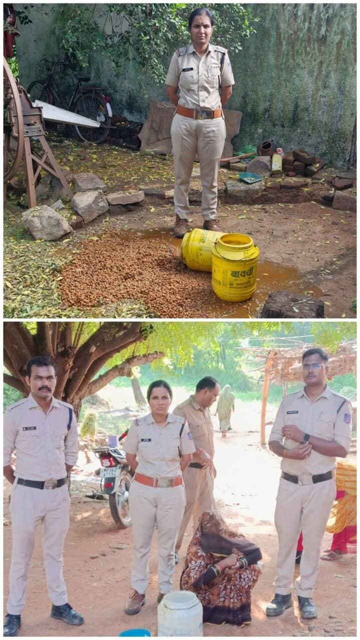 जिला निवाड़ी आबकारी विभाग का सख्त प्रहार, ग्राम घुरारा जागीर में हाथ भट्टी की कच्ची 32 लीटर शराब जप्त एवं लगभग 250 किलोग्राम महुआ लहान को मौके पर जप्त कर नष्ट किया, 05 प्रकरण दर्ज
--
निवाड़ी जिले में अवैध मदिरा के संग्रहण, निर्माण और विक्रय पर नकेल कसने एवं अवैध शराब बिक्री एवं संग्रहण के संबंध में त्वरित कार्रवाई हेतु चलाए जा रहे विशेष अभियान के तहत, आबकारी विभाग ने सफलता हासिल की है।
जिला प्रशासन के निर्देशानुसार और आबकारी विभाग द्वारा की गई कार्यवाही में अवैध मदिरा के कारोबारियों के विरुद्ध सख्त कदम उठाए गए हैं। इस कार्यवाही के अंतर्गत, मध्य प्रदेश आबकारी अधिनियम, 1915 की धारा 34(1)(क), (च) के तहत कुल 05 प्रकरण पंजीबद्ध किए गए हैं।
निवाड़ी कलेक्टर श्रीमती जमुना भिड़े के स्पष्ट आदेशों एवं जिला आबकारी अधिकारी श्रीमती अमृता जैन के कुशल मार्गदर्शन में, वृत्त प्रभारी श्रीमती सपना यादव के नेतृत्व में आबकारी दल ने कार्यवाही को अंजाम दिया।
यह कार्यवाही दिनांक 12/09/2026 को निवाड़ी जिले के पृथ्वीपुर तहसील के अंतर्गत आने वाले ग्राम घुरारा जागीर में की गई। जिसमें 32 लीटर हाथभट्टी कच्ची मदिरा जप्त एवं लगभग 250 किलोग्राम महुआ लहान जप्त कर मौके पर नष्ट कर कुल 05 प्रकरण दर्ज किये गये।
जिला आबकारी विभाग ने स्पष्ट किया है कि अवैध मदिरा का व्यापार न केवल कानूनी अपराध है, बल्कि स्वास्थ्य के लिए भी घातक है। विभाग द्वारा अवैध मदिरा के विरुद्ध यह मुहिम निरंतर जारी रहेगी।
जिला प्रशासन का स्पष्ट संदेश है कि - अवैध रूप से मदिरा संग्रहण या विक्रय करने वालों को किसी भी स्थिति में बख्शा नहीं जाएगा और उनके विरुद्ध कानून के दायरे में रहकर कठोरतम कार्यवाही की जाएगी।
इस सफल कार्यवाही को सुनिश्चित करने में वृत्त प्रभारी श्रीमती सपना यादव की सक्रिय भूमिका रही। साथ ही, आबकारी प्रधान आरक्षक महेंद्र राय, आरक्षक अवधेश अहिरवार, साहिल अग्रवाल, शुभम चौधरी, देवेंद्र कुमार ने मौके पर तत्परता दिखाते हुए सराहनीय कार्य किया।
#jansamparkMP #niwari