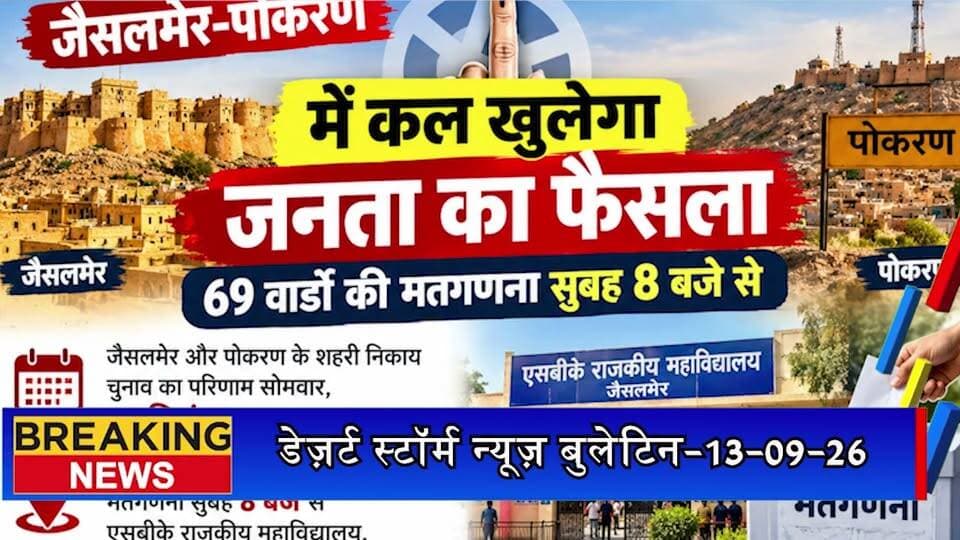 जैसलमेर-पोकरण में कल खुलेगा जनता का फैसला, 69 वार्डों की मतगणना सुबह 8 बजे से