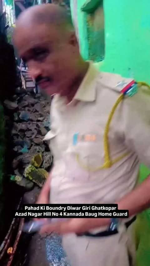 Pahad Ki Boundry Diwar Giri Ghatkopar Azad Nagar Hill No 4 Kannada Baug Home Guard