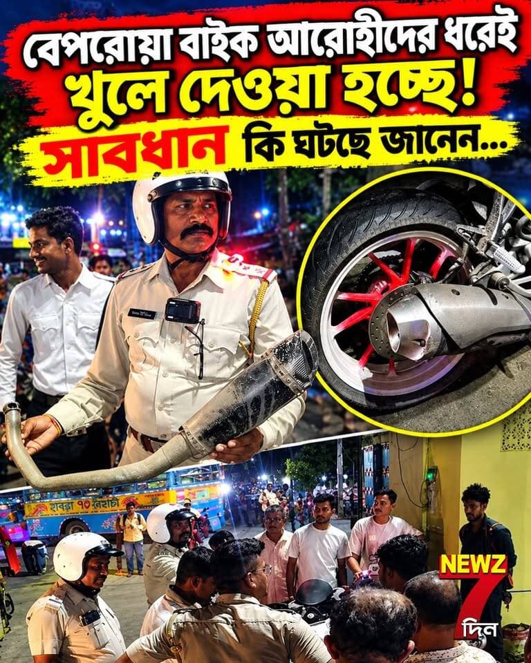 নিয়ম না মেনে বেপরোয়া বাইক আরোহীদের ধরেই খুলে দেওয়া হচ্ছে! সকলেই বলছেন ঠিক হয়েছে... কি করছে জানেন