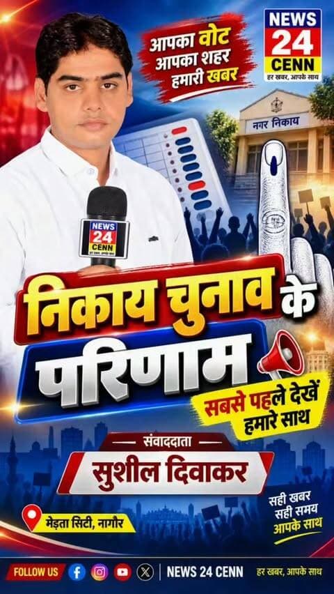 मेड़ता सिटी के निकाय चुनाव का परिणाम सबसे पहले देखें हमारे साथ..
#followme