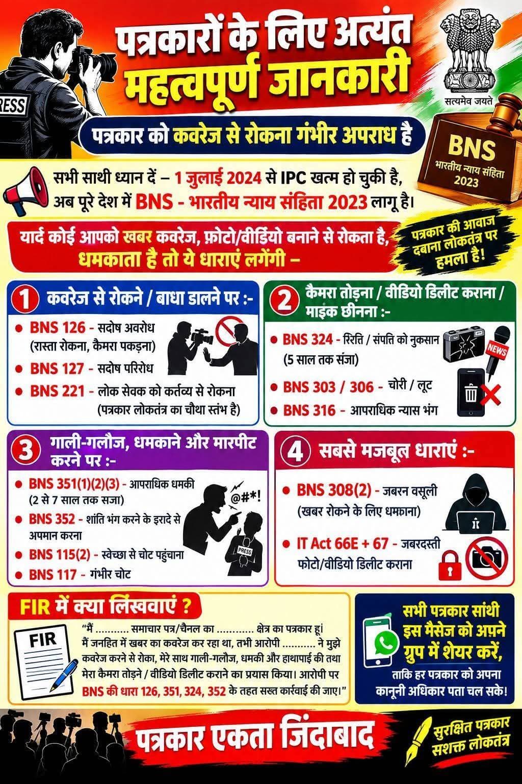 पत्रकारों के लिए अत्यंत महत्वपूर्ण जानकारी