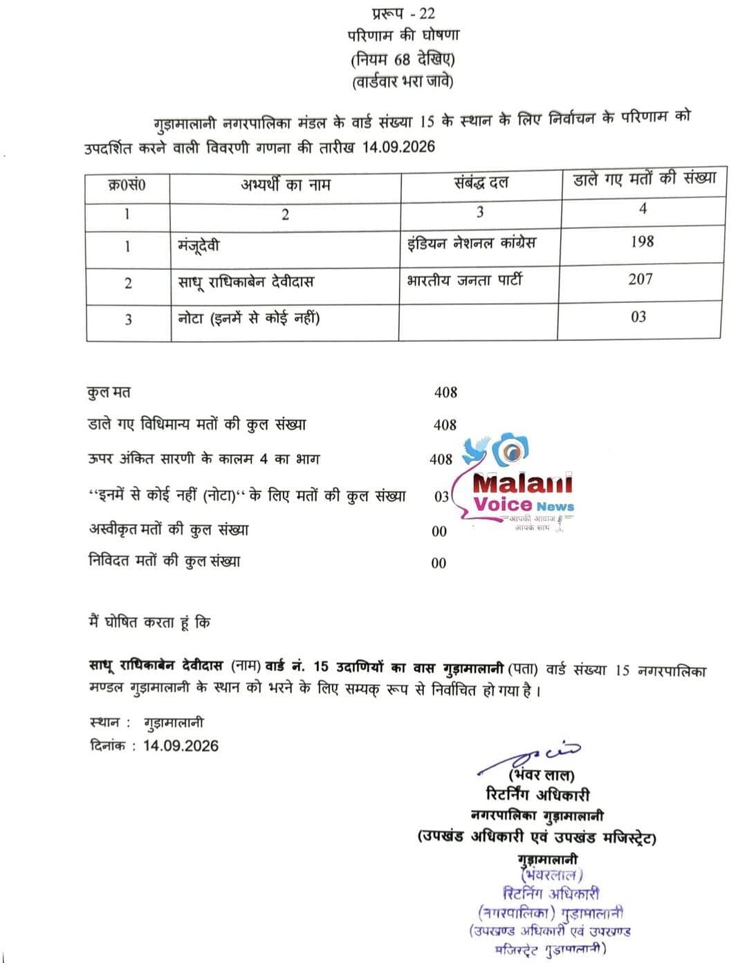 गुड़ामालानी नगर पालिका वार्ड नंबर 15