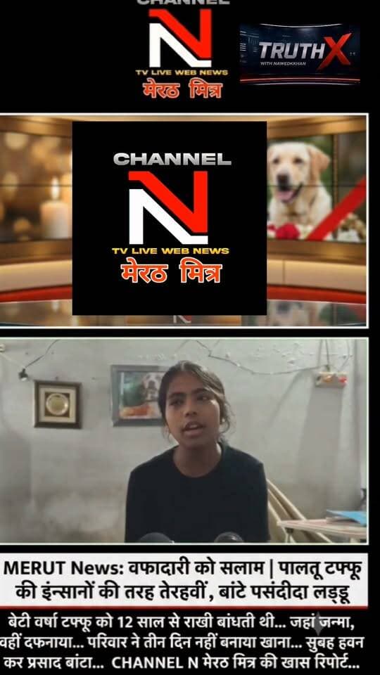 मेरठ: जहां जन्मा वहीं दफनाया... पालतू टफ्फू की इंसानों की तरह की तेरहवीं, बांटे पसंदीदा लड्डू।
मेरठ के सुनील यादव का परिवार टफ्फू के जाने से इतना दुखी था कि तीन दिनों तक घर में चूल्हा तक नहीं जला। रविवार को परिवार ने टफ्फू की आत्मा की शांति के लिए हवन कराया और रिश्तेदारों व पड़ोसियों को उसकी पसंद के लड्डू बांटे। बेटी वर्षा पिछले 12 सालों से टफ्फू को राखी बांधती आ रही थी। बेजुबां और इंसान के इस अनमोल रिश्ते पर आपकी क्या राय है? कमेंट में जरूर बताएं।
Link Call-to-Action: पूरी रिपोर्ट देखने के लिए CHANNEL N LIVE WEBNEWS पेज को फॉलो करें। Part 13