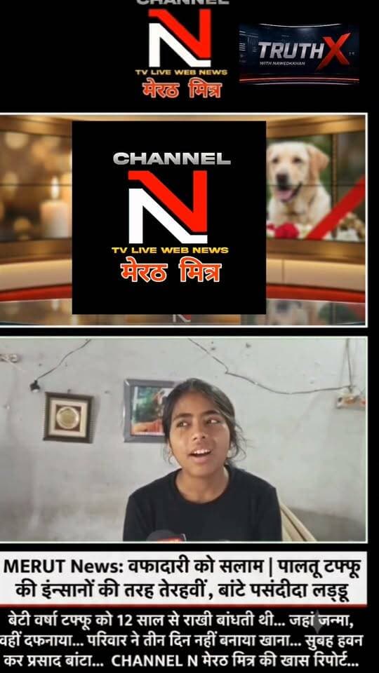 मेरठ: जहां जन्मा वहीं दफनाया... पालतू टफ्फू की इंसानों की तरह की तेरहवीं, बांटे पसंदीदा लड्डू।
मेरठ के सुनील यादव का परिवार टफ्फू के जाने से इतना दुखी था कि तीन दिनों तक घर में चूल्हा तक नहीं जला। रविवार को परिवार ने टफ्फू की आत्मा की शांति के लिए हवन कराया और रिश्तेदारों व पड़ोसियों को उसकी पसंद के लड्डू बांटे। बेटी वर्षा पिछले 12 सालों से टफ्फू को राखी बांधती आ रही थी। बेजुबां और इंसान के इस अनमोल रिश्ते पर आपकी क्या राय है? कमेंट में जरूर बताएं।
Link Call-to-Action: पूरी रिपोर्ट देखने के लिए CHANNEL N LIVE WEBNEWS पेज को फॉलो करें। Part 11
