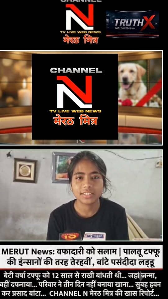 मेरठ: जहां जन्मा वहीं दफनाया... पालतू टफ्फू की इंसानों की तरह की तेरहवीं, बांटे पसंदीदा लड्डू।
मेरठ के सुनील यादव का परिवार टफ्फू के जाने से इतना दुखी था कि तीन दिनों तक घर में चूल्हा तक नहीं जला। रविवार को परिवार ने टफ्फू की आत्मा की शांति के लिए हवन कराया और रिश्तेदारों व पड़ोसियों को उसकी पसंद के लड्डू बांटे। बेटी वर्षा पिछले 12 सालों से टफ्फू को राखी बांधती आ रही थी। बेजुबां और इंसान के इस अनमोल रिश्ते पर आपकी क्या राय है? कमेंट में जरूर बताएं।
Link Call-to-Action: पूरी रिपोर्ट देखने के लिए CHANNEL N LIVE WEBNEWS पेज को फॉलो करें। Part 7