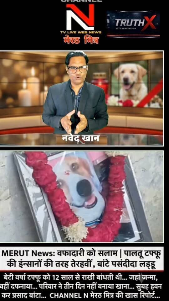 मेरठ: जहां जन्मा वहीं दफनाया... पालतू टफ्फू की इंसानों की तरह की तेरहवीं, बांटे पसंदीदा लड्डू।
मेरठ के सुनील यादव का परिवार टफ्फू के जाने से इतना दुखी था कि तीन दिनों तक घर में चूल्हा तक नहीं जला। रविवार को परिवार ने टफ्फू की आत्मा की शांति के लिए हवन कराया और रिश्तेदारों व पड़ोसियों को उसकी पसंद के लड्डू बांटे। बेटी वर्षा पिछले 12 सालों से टफ्फू को राखी बांधती आ रही थी। बेजुबां और इंसान के इस अनमोल रिश्ते पर आपकी क्या राय है? कमेंट में जरूर बताएं।
Link Call-to-Action: पूरी रिपोर्ट देखने के लिए CHANNEL N LIVE WEBNEWS पेज को फॉलो करें। Part 6
