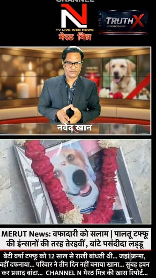 मेरठ: जहां जन्मा वहीं दफनाया... पालतू टफ्फू की इंसानों की तरह की तेरहवीं, बांटे पसंदीदा लड्डू।
मेरठ के सुनील यादव का परिवार टफ्फू के जाने से इतना दुखी था कि तीन दिनों तक घर में चूल्हा तक नहीं जला। रविवार को परिवार ने टफ्फू की आत्मा की शांति के लिए हवन कराया और रिश्तेदारों व पड़ोसियों को उसकी पसंद के लड्डू बांटे। बेटी वर्षा पिछले 12 सालों से टफ्फू को राखी बांधती आ रही थी। बेजुबां और इंसान के इस अनमोल रिश्ते पर आपकी क्या राय है? कमेंट में जरूर बताएं।
Link Call-to-Action: पूरी रिपोर्ट देखने के लिए CHANNEL N LIVE WEBNEWS पेज को फॉलो करें। Part 5