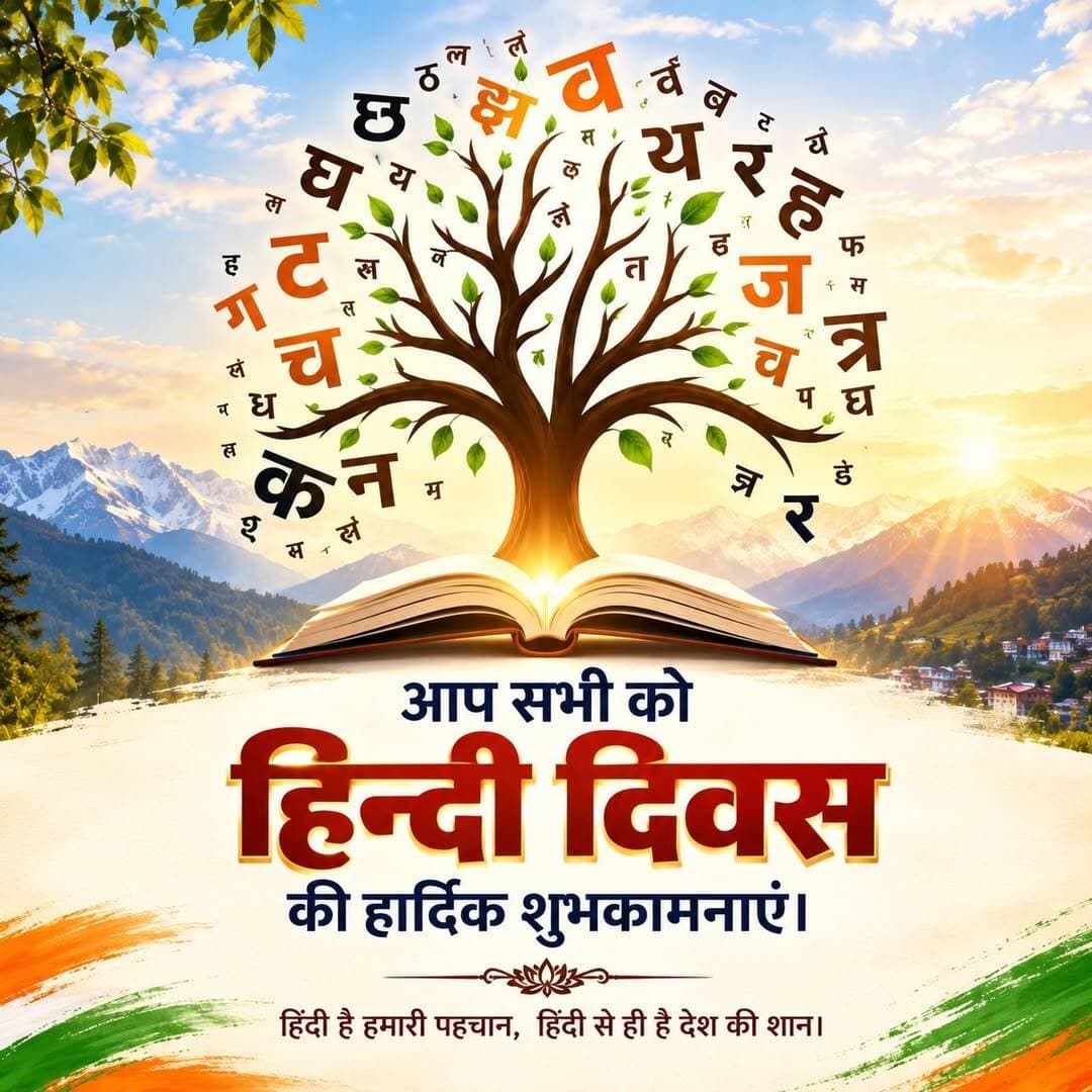 सभी देशवासियों को 'हिंदी दिवस' की हार्दिक शुभकामनाएं।
हिंदी केवल संवाद की भाषा नहीं, बल्कि भारत की विविधता को एक सूत्र में पिरोने वाली सशक्त कड़ी है। हमारी सभी भारतीय भाषाएँ देश की समृद्ध सांस्कृतिक विरासत, परंपराओं और संस्कारों की अभिव्यक्ति हैं।