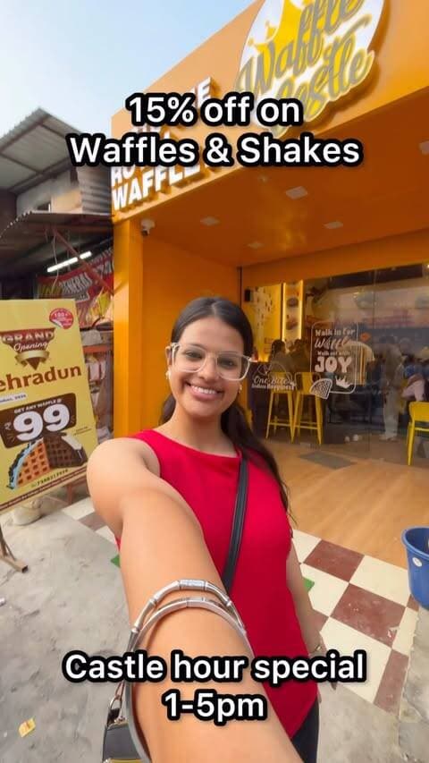 Castle hours special - 1-5pm
15% off on shakes and waffles
Location- Near graphic era Dehradun
.
.
#instagram #reels #offers #shakes #waffles