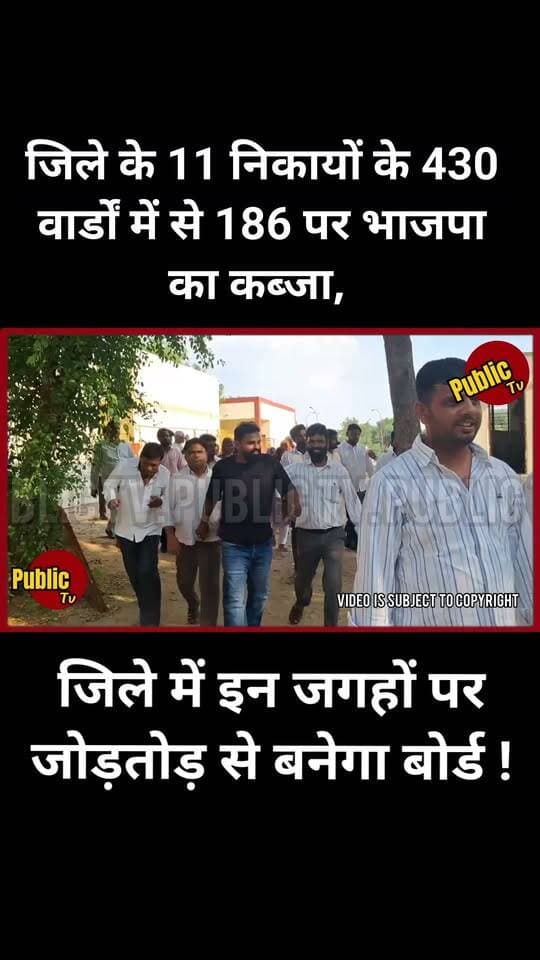 Churu जिले के 11 निकायों के 430 वार्डों में से 186 पर भाजपा का कब्जा