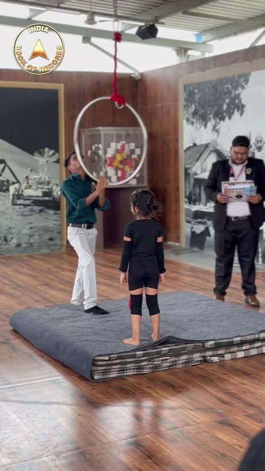 She Spun Her Way Into the India Book of Records!
A glimpse of Gitika Jain’s aerial hoop record attempt with the India Book of Records! At just 5 years old, Gitika from Bhilwara, Rajasthan, performed rotations in the lyra position while holding the hoop with her right hand and leg. Watch her balance, strength and determination in action!
#indiabookofrecords #gitikajain #aerialhoop #youngachiever #ibr