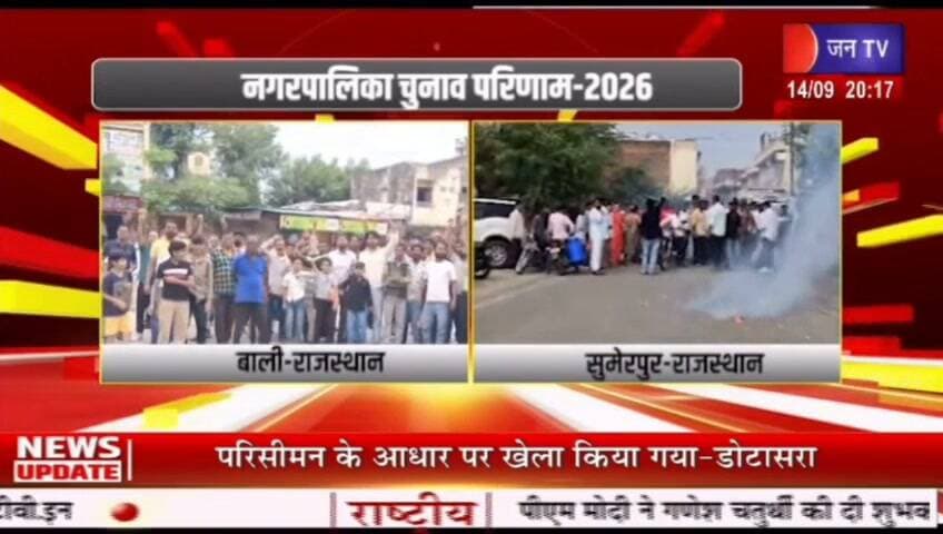 बाली विधानसभा की तीनों नगरपालिका में भाजपा को बहुमत, कार्यकर्ताओं में जश्न रिपोर्ट प्रहलादसिंह जन TV