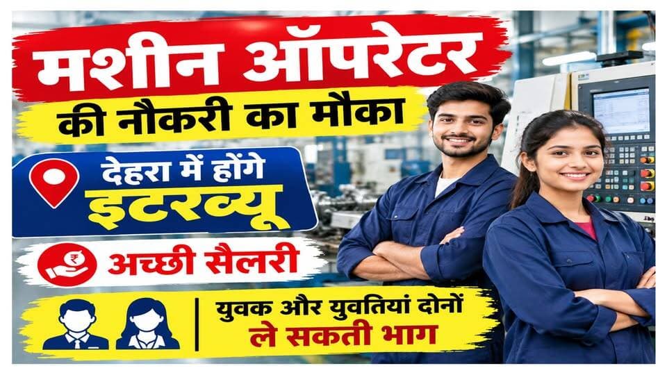 मशीन ऑपरेटर की नौकरी चाहिए तो 19 सितंबर को पहुंचें देहरा, भरे जानें हैं 150 पद
https://youtu.be/sKA6yN6ovUY
#DehraNews #HimachalJobs #CampusInterview #VardhmanGroup #EmploymentExchange #JobOpenings2026 #ewn24news #choiceofhimachal #HimachalPradesh #JobSeekers