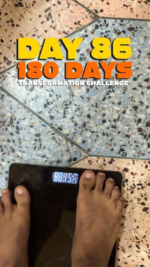 Day 86/180 ✅
Aaj ka body weight: 91.900KGs
180 Days Transformation Challenge
94 days more to go.
Fat to Fit continues. 🔥