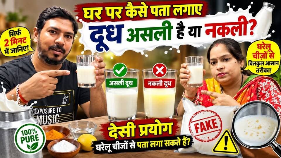 घर पर दूध असली है या नकली? 😱 2 मिनट में ऐसे करें पहचान | देसी घरेलू प्रयोग से खुल जाएगा राज! | #MilkTest #RealOrFakeMilk #DoodhKiPehchan #DoodhTest #Milawat #MilkAdulteration #DesiJugaad #HomeExperiment #ViralVideo #HindiNews #SatyamevBharatNews सत्यमेव भारत न्यूज Vikendra Sharma Er Rana Pratap Singh Tejan Rastogi