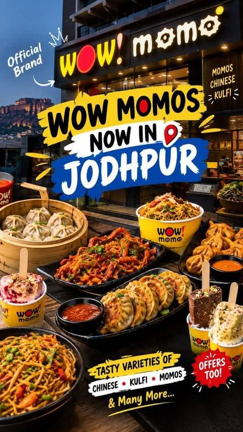 🚨 JODHPUR, THE WAIT IS OVER! 😍🔥
WOW! momo is officially NOW IN JODHPUR! 🥟💛
From delicious momos & Chinese favourites to their unique Kulfi 🍜🍦 — there’s SO much to try! 🤤
And the best part? 👀 Amazing offers are waiting for you! 💥
📍 WOW! momo, Jodhpur At 2nd Floor @kmall.jodhpur
Tag your momo partner & go try it! 🫶🥟
Follow @bhukkadlovers_ for more such content ✨
#bhukkadcommunity #jodhpur #jodhpurblogger #momos #chinesefood