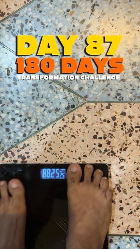 Day 87/180 ✅
Aaj ka body weight: 91.300 KGs
180 Days Transformation Challenge
93 days more to go.
Fat to Fit continues. 🔥