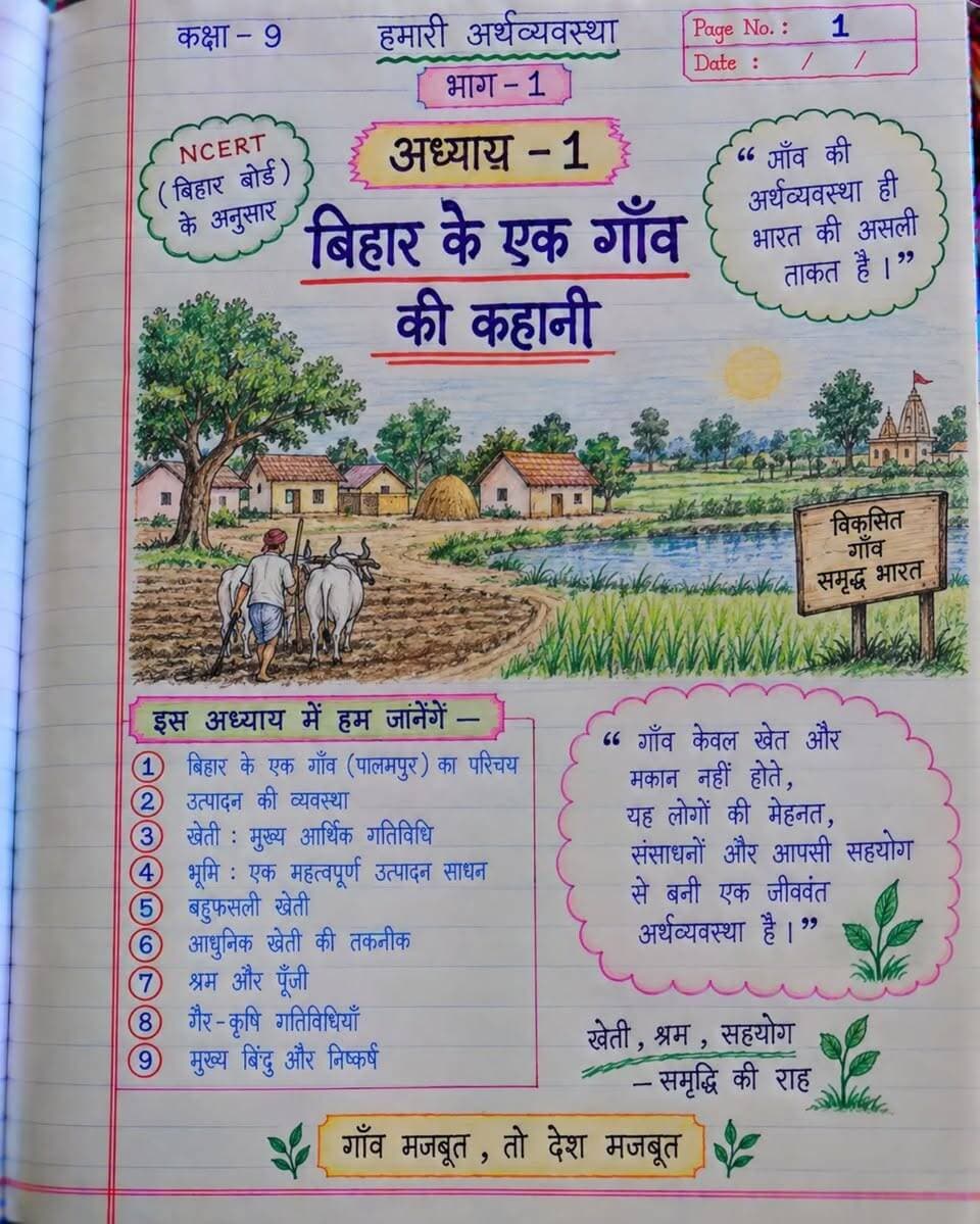 📚 कक्षा 9 अर्थशास्त्र | अध्याय 1
गाँव की अर्थव्यवस्था को समझना अब हुआ आसान! ✍️🌾
NCERT आधारित सुंदर हस्तलिखित नोट्स, जो पढ़ाई और रिवीजन दोनों में मददगार हैं। 💯
👇 आपके अनुसार अगला नोट्स किस अध्याय का होना चाहिए? कमेंट करें!
#Class9 #Economics #BiharBoard #NCERTNotes #HandwrittenNotes StudyNotes Class9Economics BiharBoardNotes ExamPreparation Education StudyGram Notes ViralPost ReelsIndia FacebookEducation