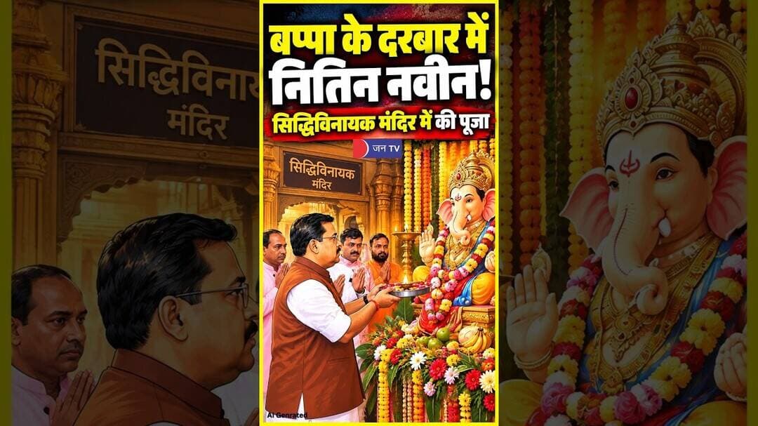 BJP के राष्ट्रीय अध्यक्ष Nitin Nabin ने Mumbai के सिद्धिविनायक मंदिर में की पूजा-अर्चना #ganpati